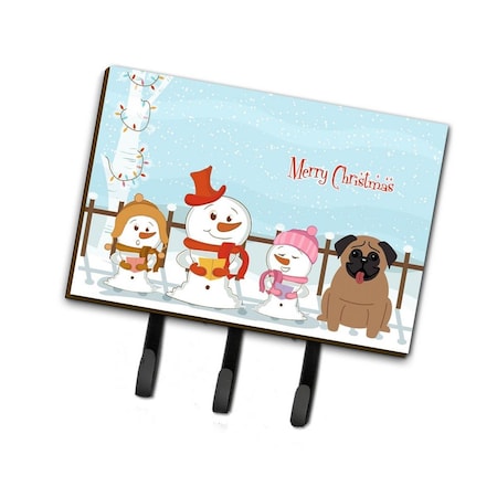 Carolines Treasures Merry Christmas Carolers Pug Brown Leash or Key Holder BB2336TH68